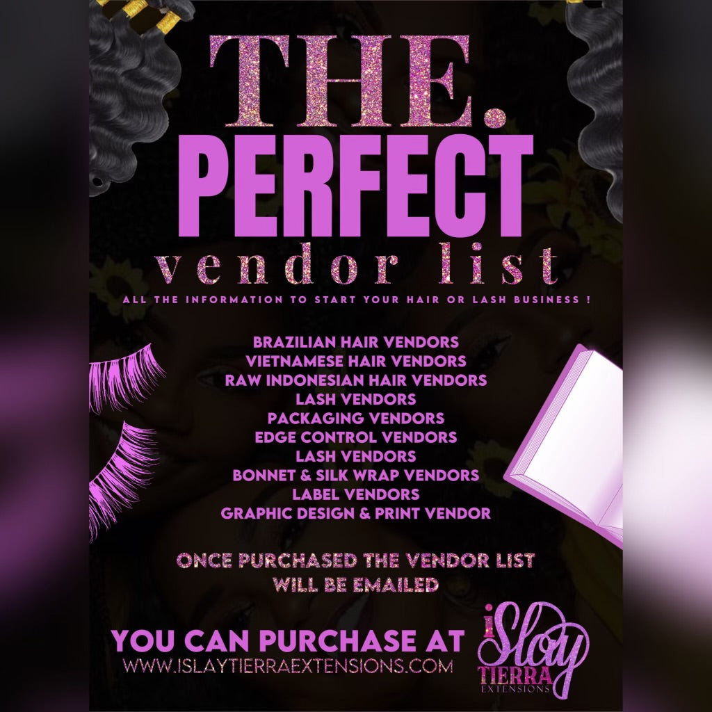 The Perfect Vendor List